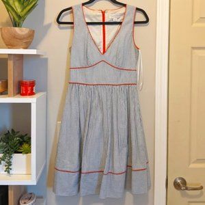 Blue Striped A Line Dress